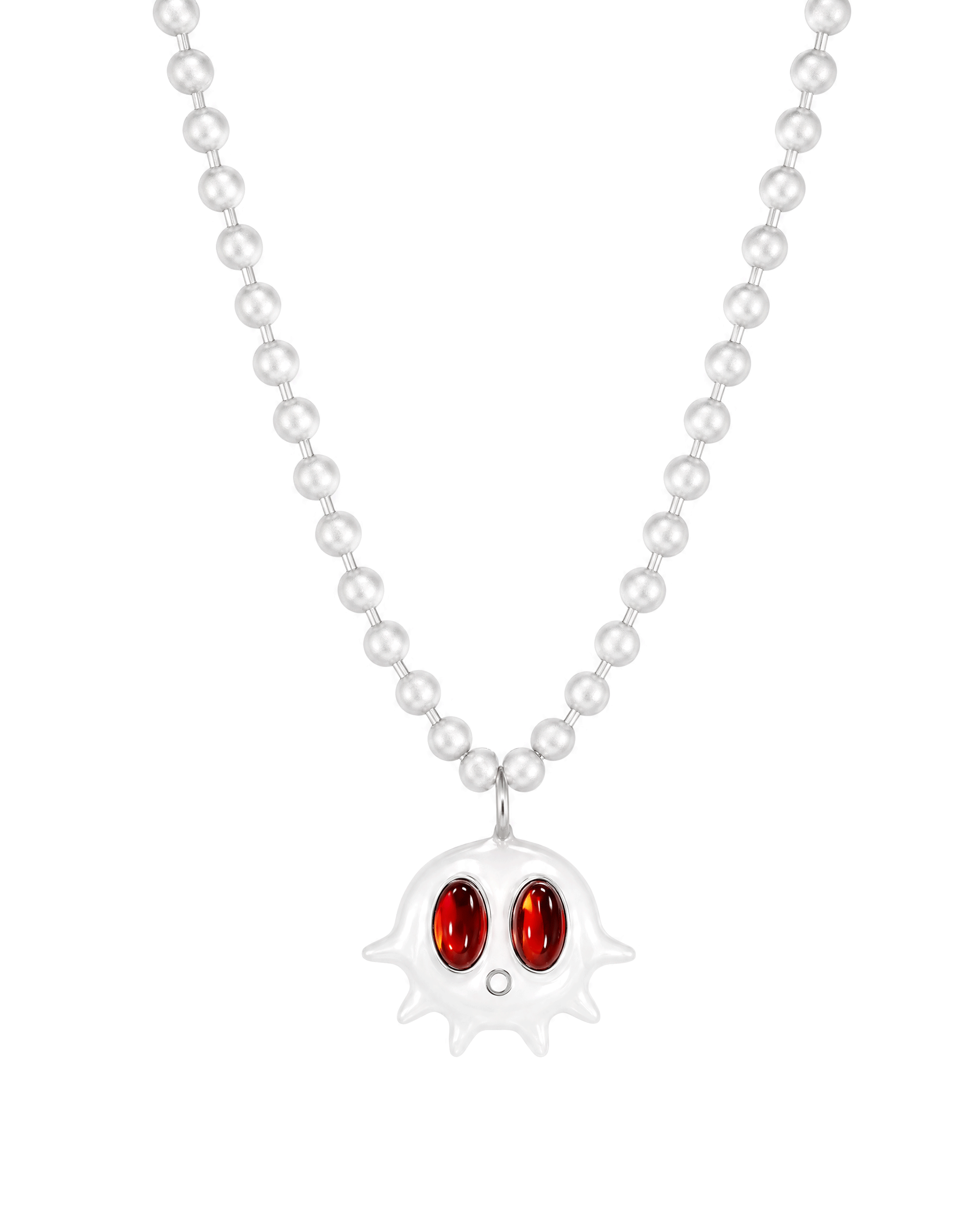 White Baby Fugu Necklace