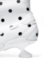 Thumbnail: White Polka Dot Strapped Ballet Boots