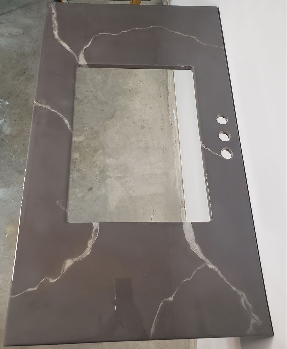 Thumbnail: 3 Ft. Gray & White Vanity Top