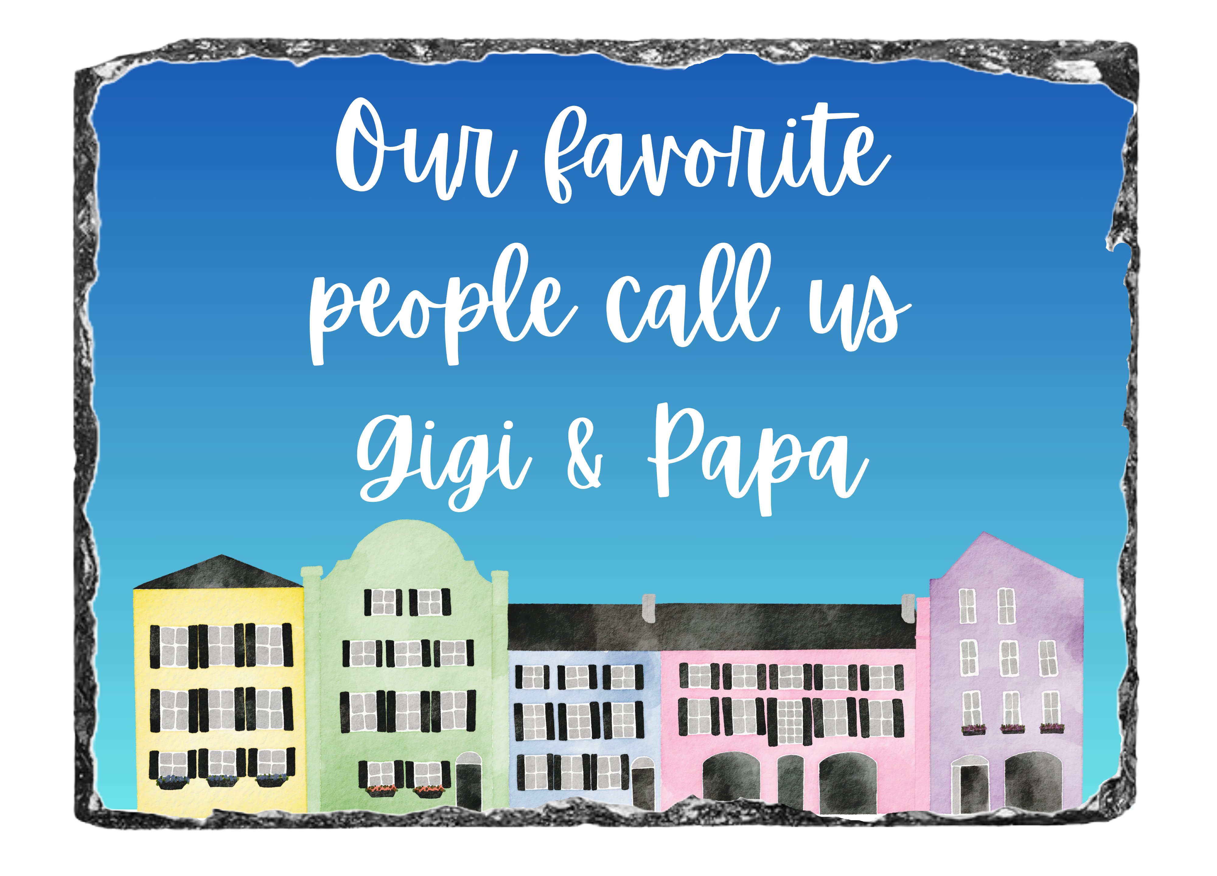 Rainbow Row Slate Plaque