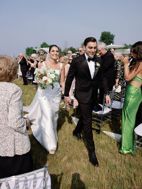 bride and groom black tie style for northern michigan wedding
