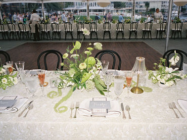 green wedding flowers for black tie wedding in Bay Harbor Michigan