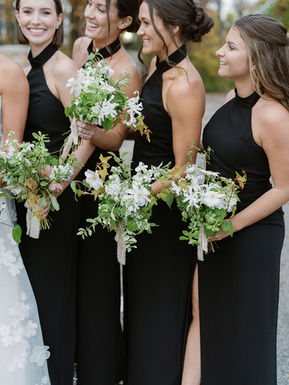 black velvet bridesmaids dresses