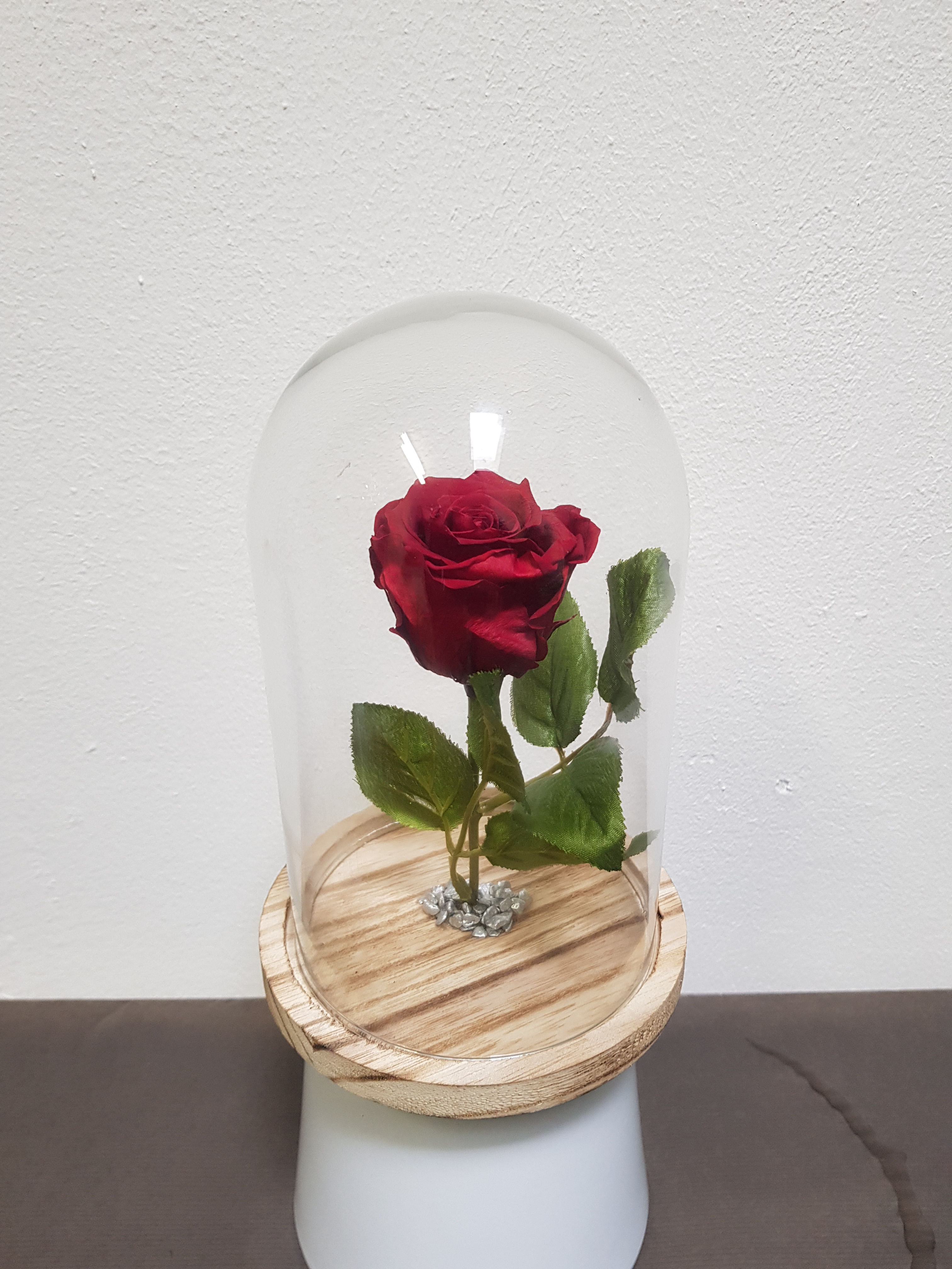 Rose éternelle sous cloche (Rouge)