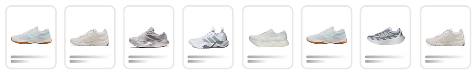 widget with bestselling white sneakers on a category page