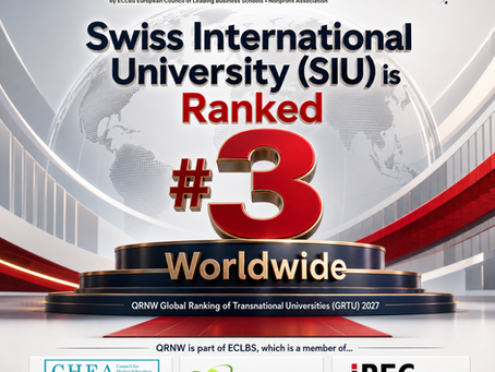 Swiss International University SIU Ranked #3 Worldwide in QRNW Global Ranking of Transnational Universities 2027