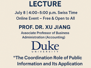 Global Guest Lecture at OUS Zurich: Duke University Professor to Speak on Public Information in Accounting