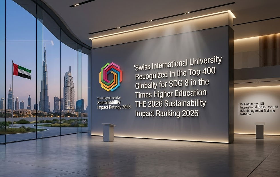 Swiss International University Celebrates Top 400 Global Recognition for SDG 8 in THE 2026 Impact Rankings