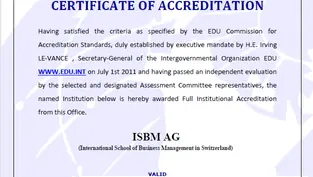 جامعة السويسرية الدولية تحصل على الاعتماد الحكومي بين الحكومات من EDU