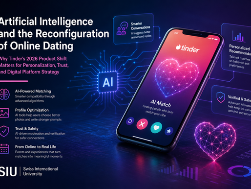 الذكاء الاصطناعي وإعادة تشكيل المواعدة الرقمية: لماذا يُعدّ التحول المنتجـي لتطبيق تيندر في عام 2026 مهمًّا للتخصيص والثقة واستراتيجية المنصات الرقمية