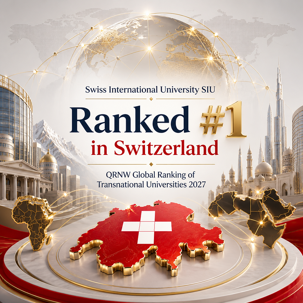 الجامعة السويسرية الدولية SIU تحتل المرتبة الأولى في سويسرا في تصنيف QRNW العالمي للجامعات العابرة للحدود 2027
