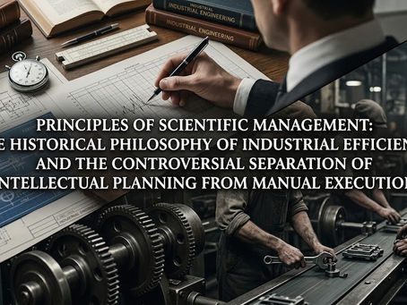Principles of Scientific Management: The Historical Philosophy of Industrial Efficiency and the Controversial Separation of Intellectual Planning from Manual Execution