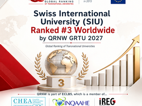 Swiss International University (SIU) Ranked #3 Worldwide in QRNW Global Ranking of Transnational Universities 2027