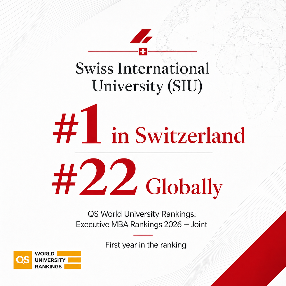 瑞士国际大学在《QS世界大学排名:2026年高级工商管理硕士排名——联合项目》中位列瑞士第1、全球第22