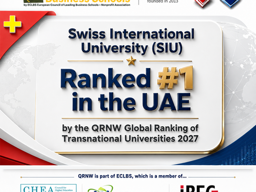 La Universidad Internacional Suiza ocupa el puesto número 1 en los Emiratos Árabes Unidos en el Ranking Global de Universidades Transnacionales 2027
