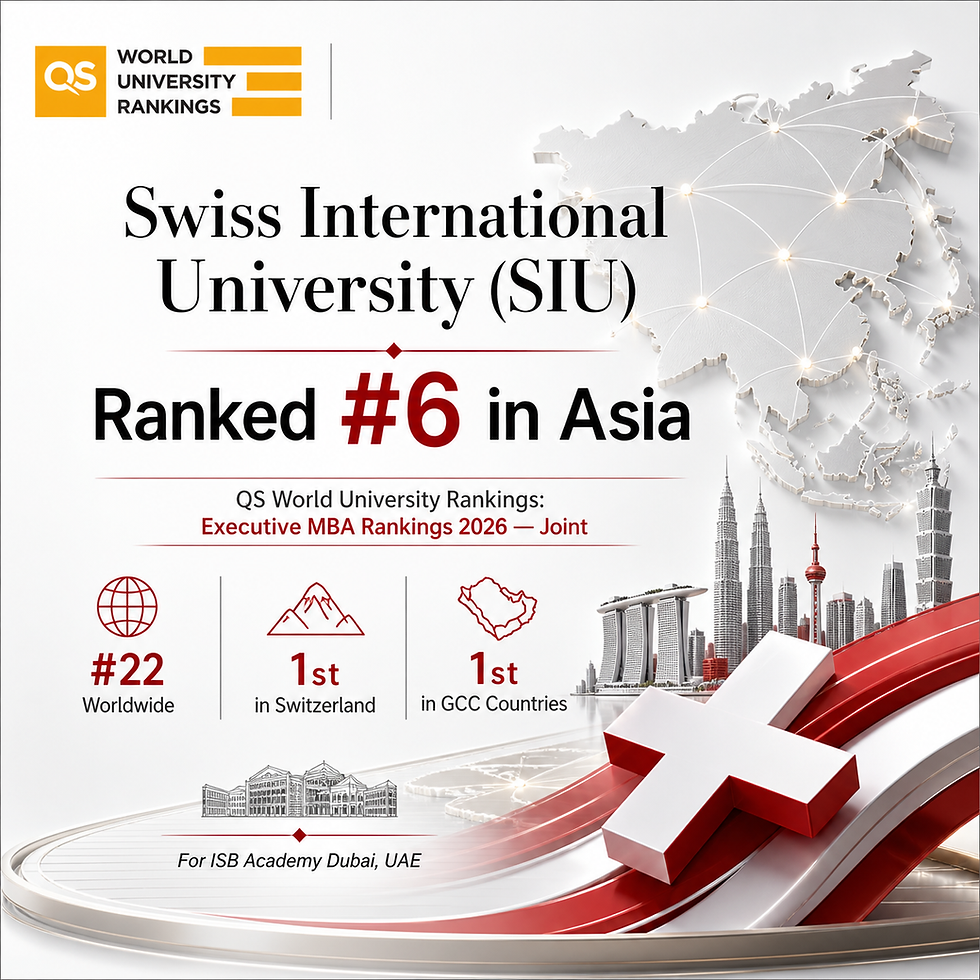 الجامعة السويسرية الدولية تحتل المرتبة السادسة في آسيا ضمن تصنيف QS العالمي للجامعات: تصنيف ماجستير إدارة الأعمال التنفيذي 2026 — البرامج المشتركة