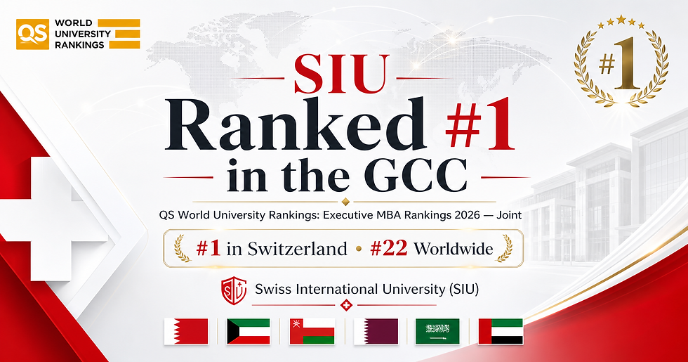 Swiss International University Ranked #1 in the GCC in the QS World University Rankings: Executive MBA Rankings 2026 — Joint