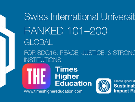 平和と正義の先駆者：スイス国際大学がTHE 2026年インパクトランキングのSDG 16において世界トップ200にランクイン