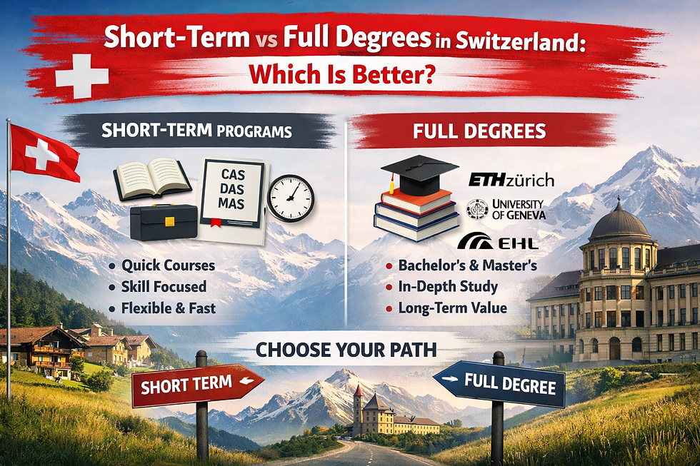 Short-Term vs Full Degrees in Switzerland: Which Is Better?
