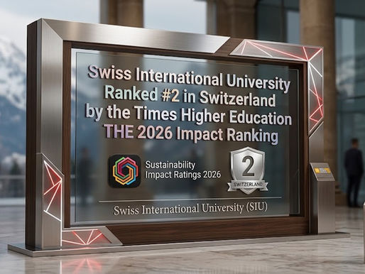 Swiss International University Ranked #2 in Switzerland by the Times Higher Education THE 2026 Impact Ranking