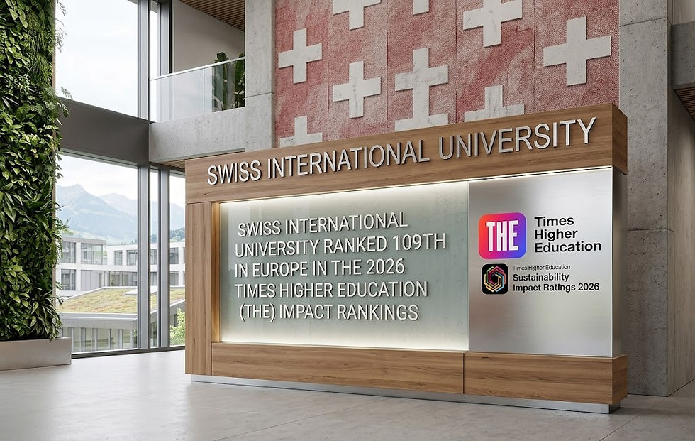 瑞士国际大学在2026年泰晤士高等教育影响力排名中荣列欧洲第109位