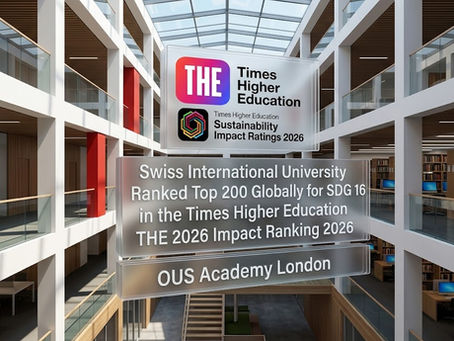 Swiss International University unter den Top 200 weltweit für SDG 16 in den Times Higher Education Impact Rankings 2026