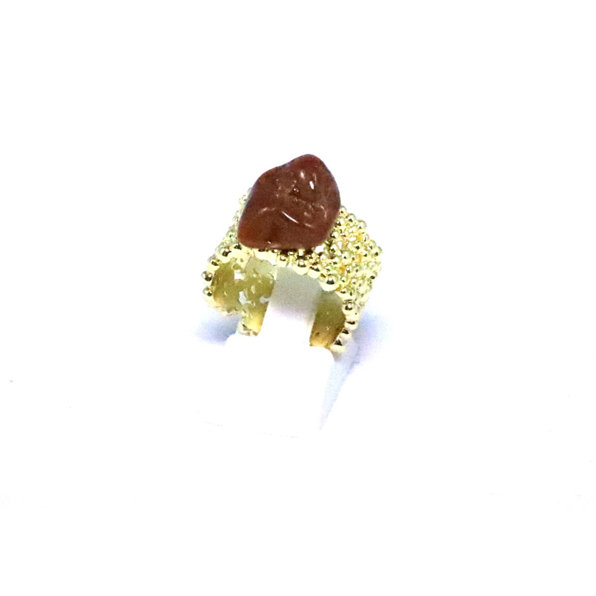 BrownFlower - Ring - Brown Agate stone.