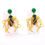 Thumbnail: Long Earrings with Gold Plated branches and Crystals.