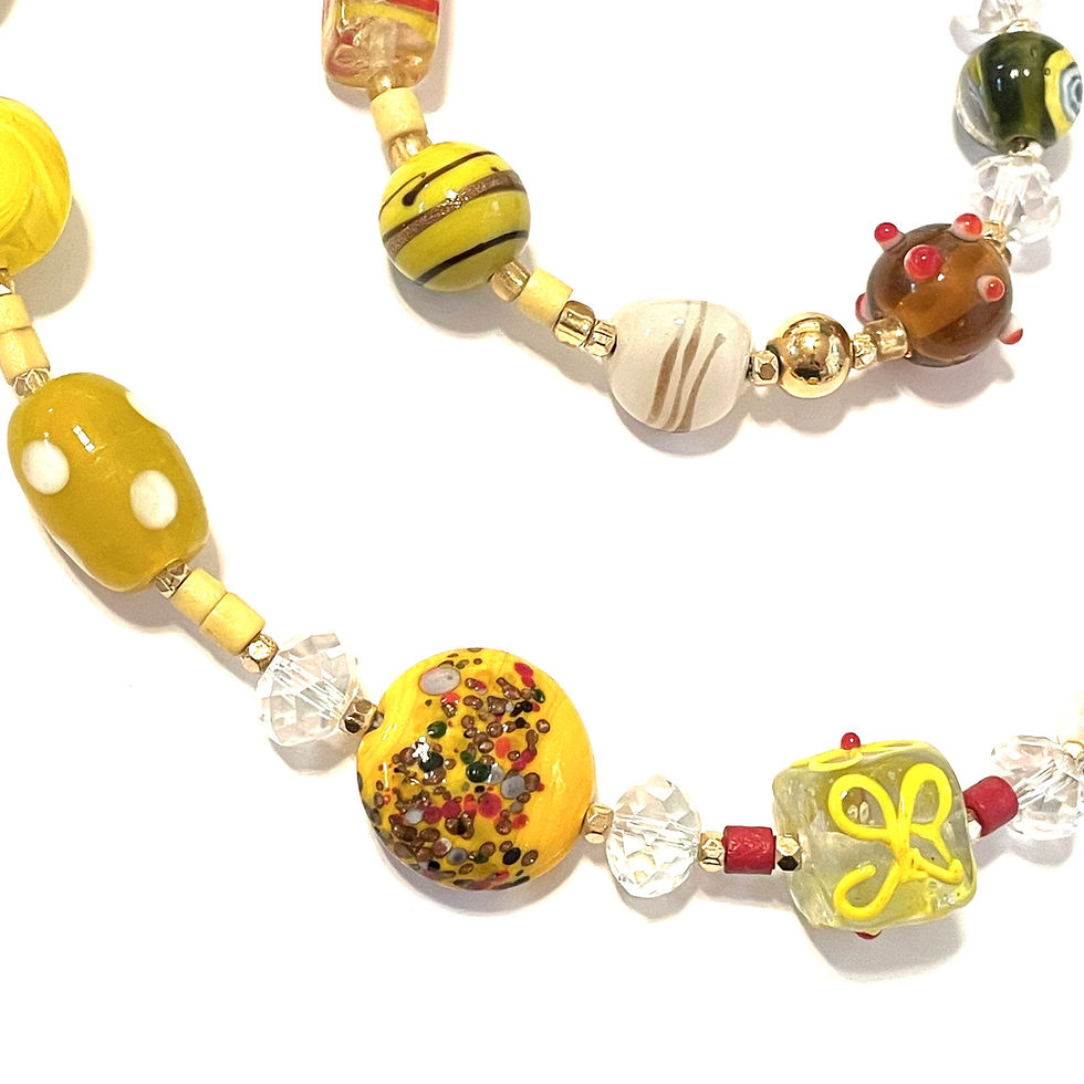 Thumbnail: Murano Yellow tones Necklace and Bracelet