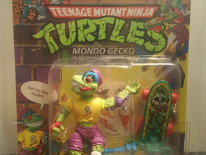 1990 Playmates TMNT 31 Back Mondo Gecko Blue Eyebrow Variant 70EX+ Unpunched
