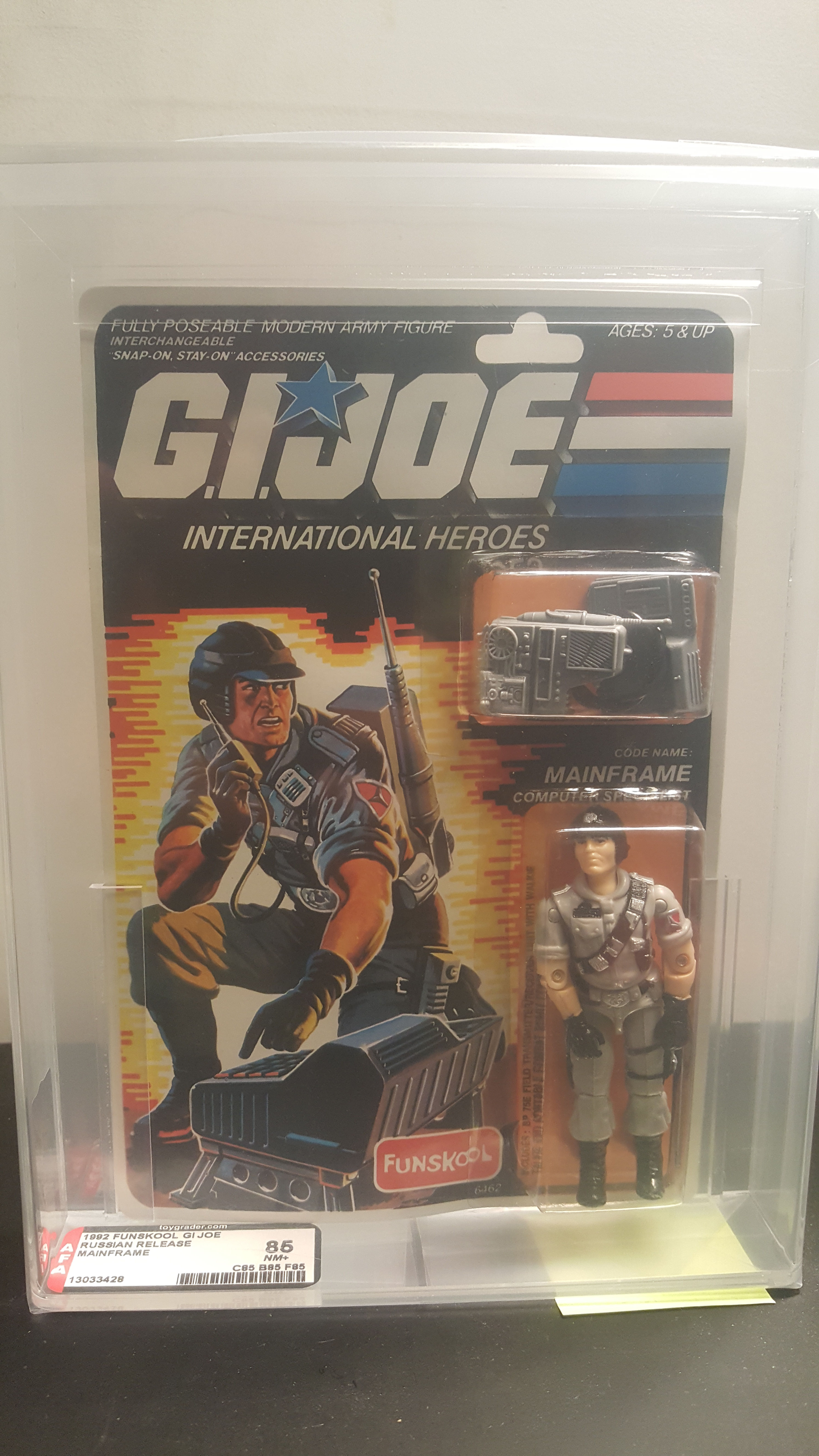 1992 Funskool GI Mainframe  AFA Graded 85NM+ Russian Release