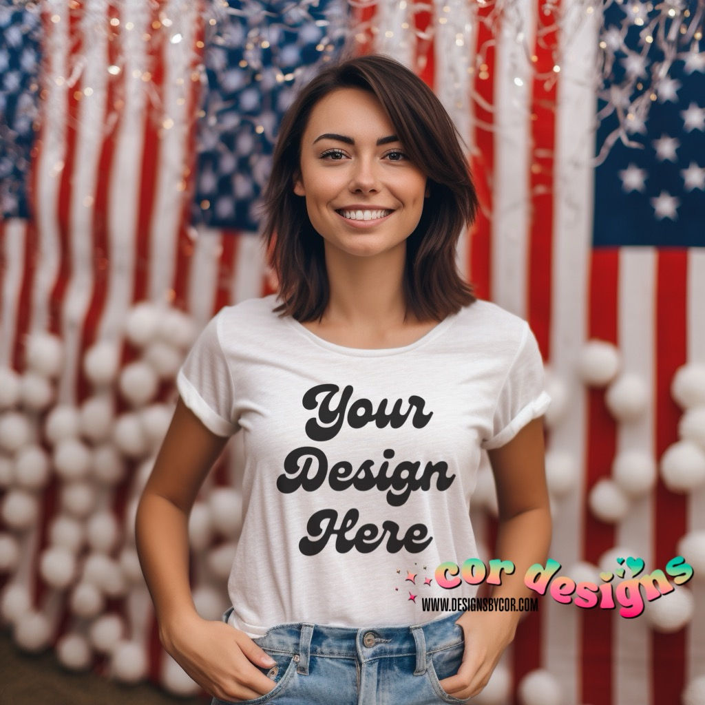 Short Sleeve Mock-Up | 4th Of July | Memorial Day - Digital Download