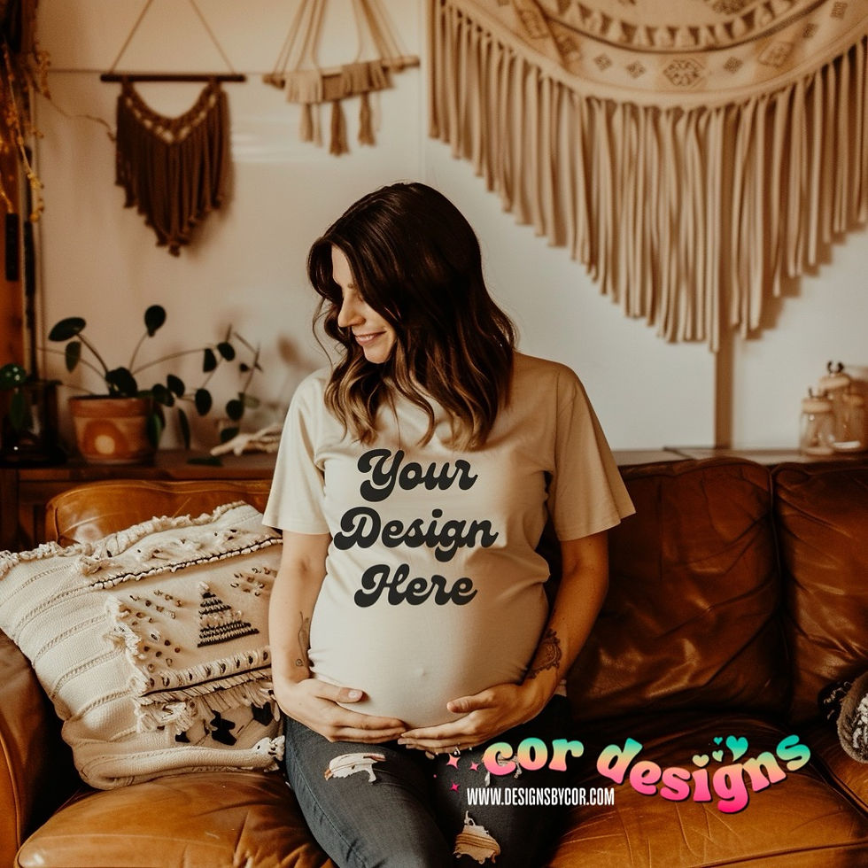 Maternity Short Sleeve Mock-Up | Digital Download