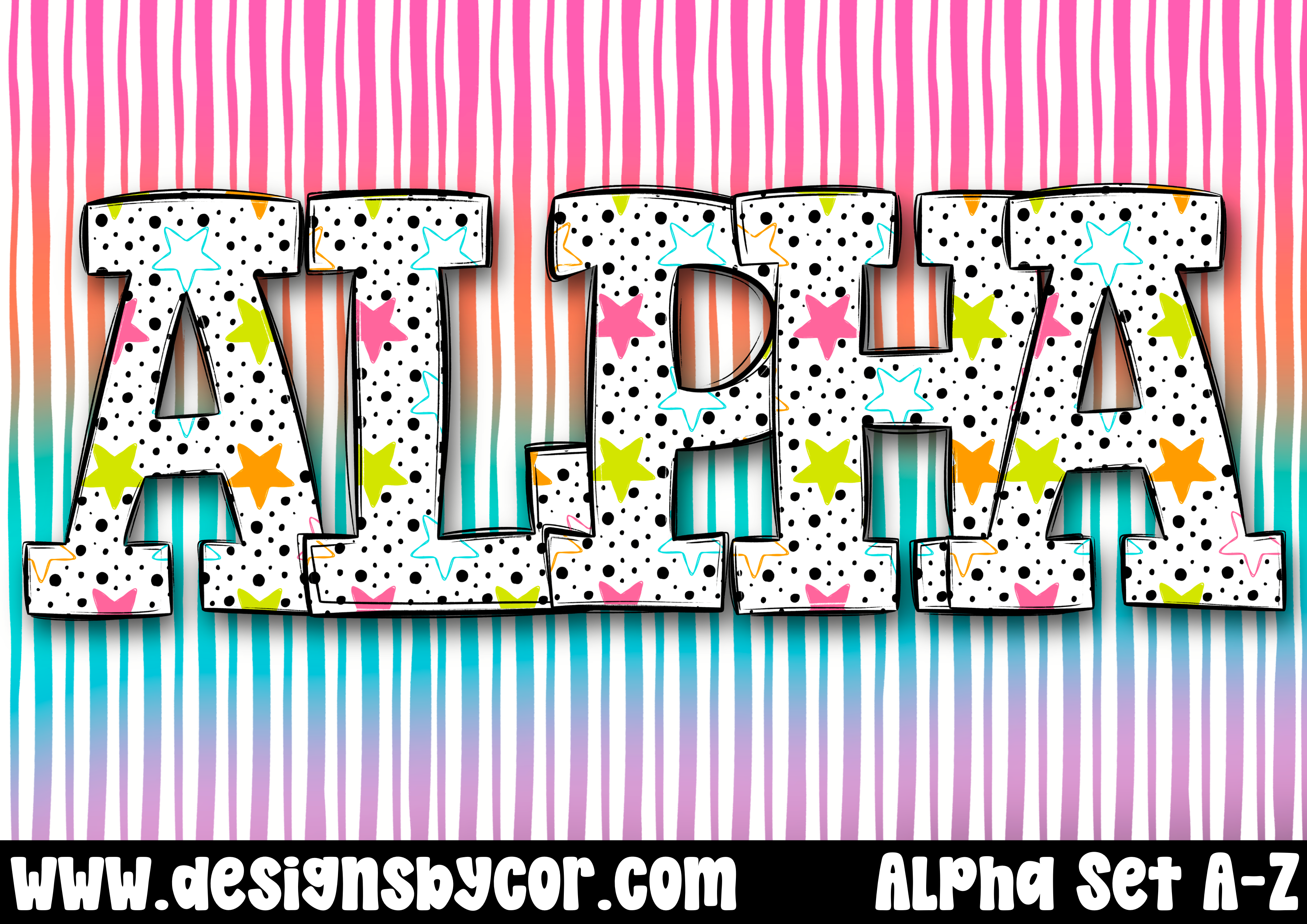 Star Dotty Alpha | Letters A-Z | Digital Download