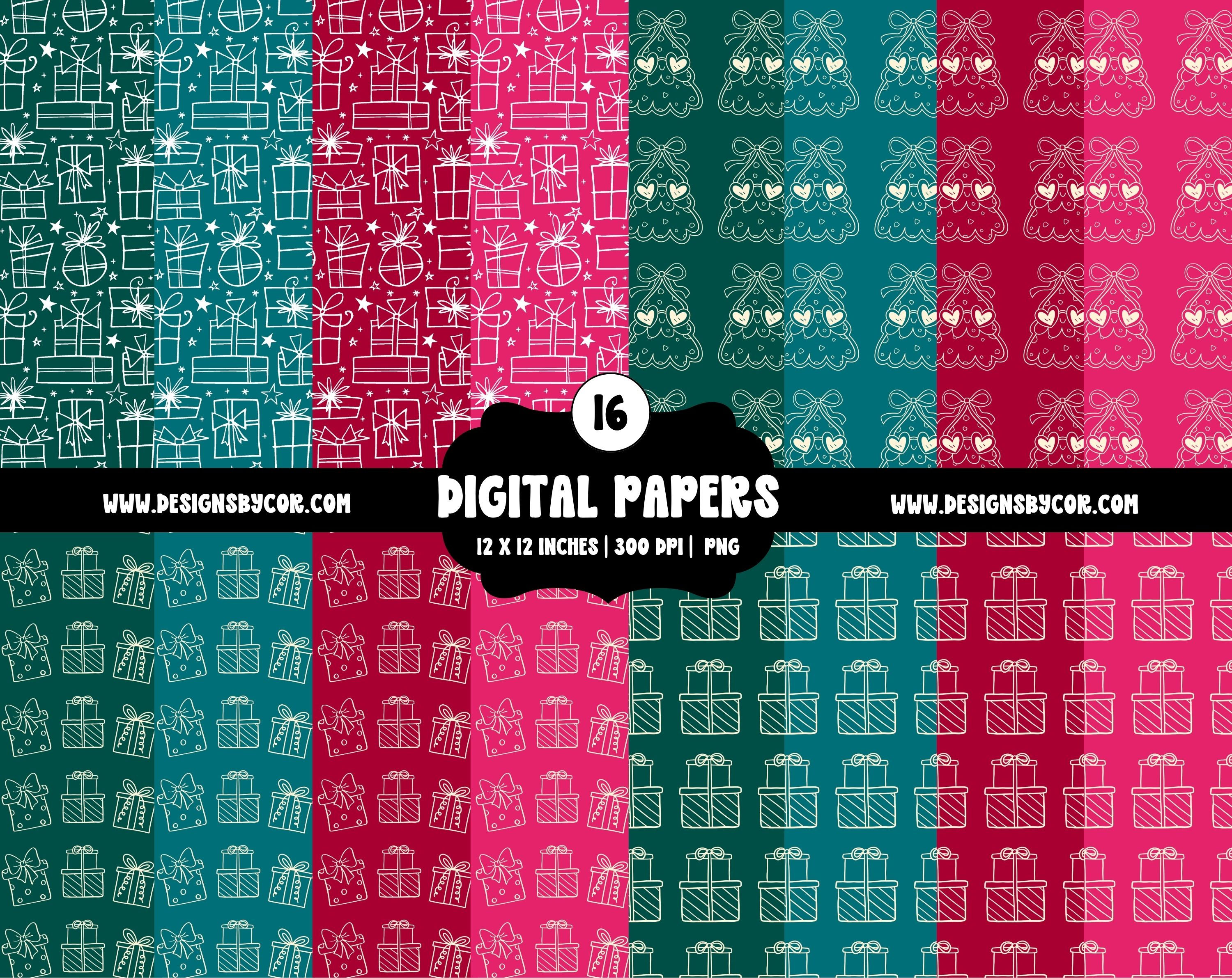 Christmas Digital Paper | Design Elements And Clipart | Digital Download
