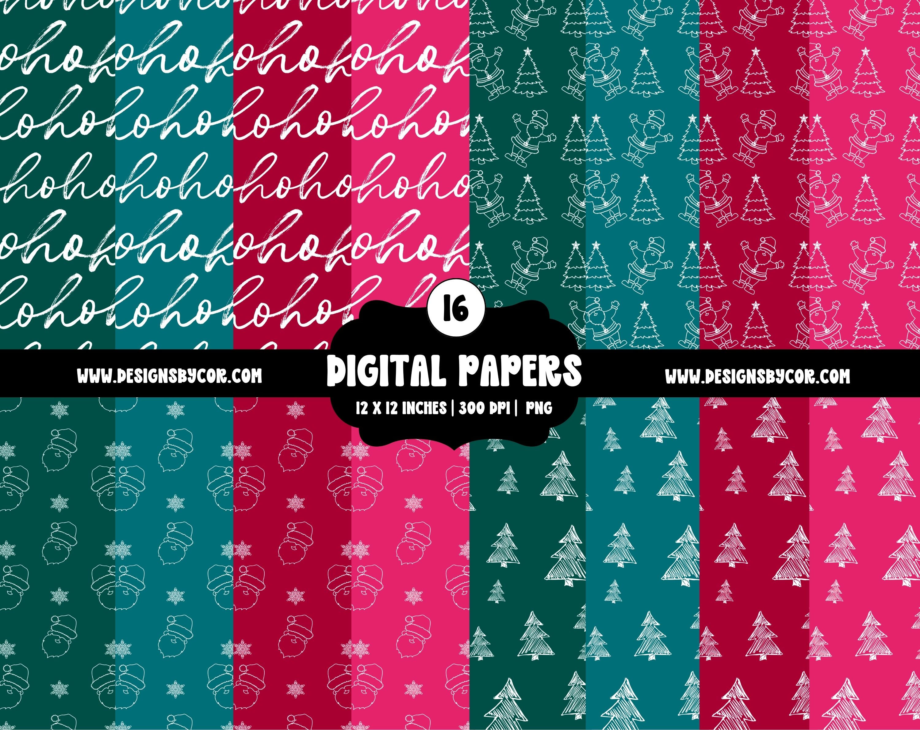 Christmas Digital Paper | Design Elements And Clipart | Digital Download