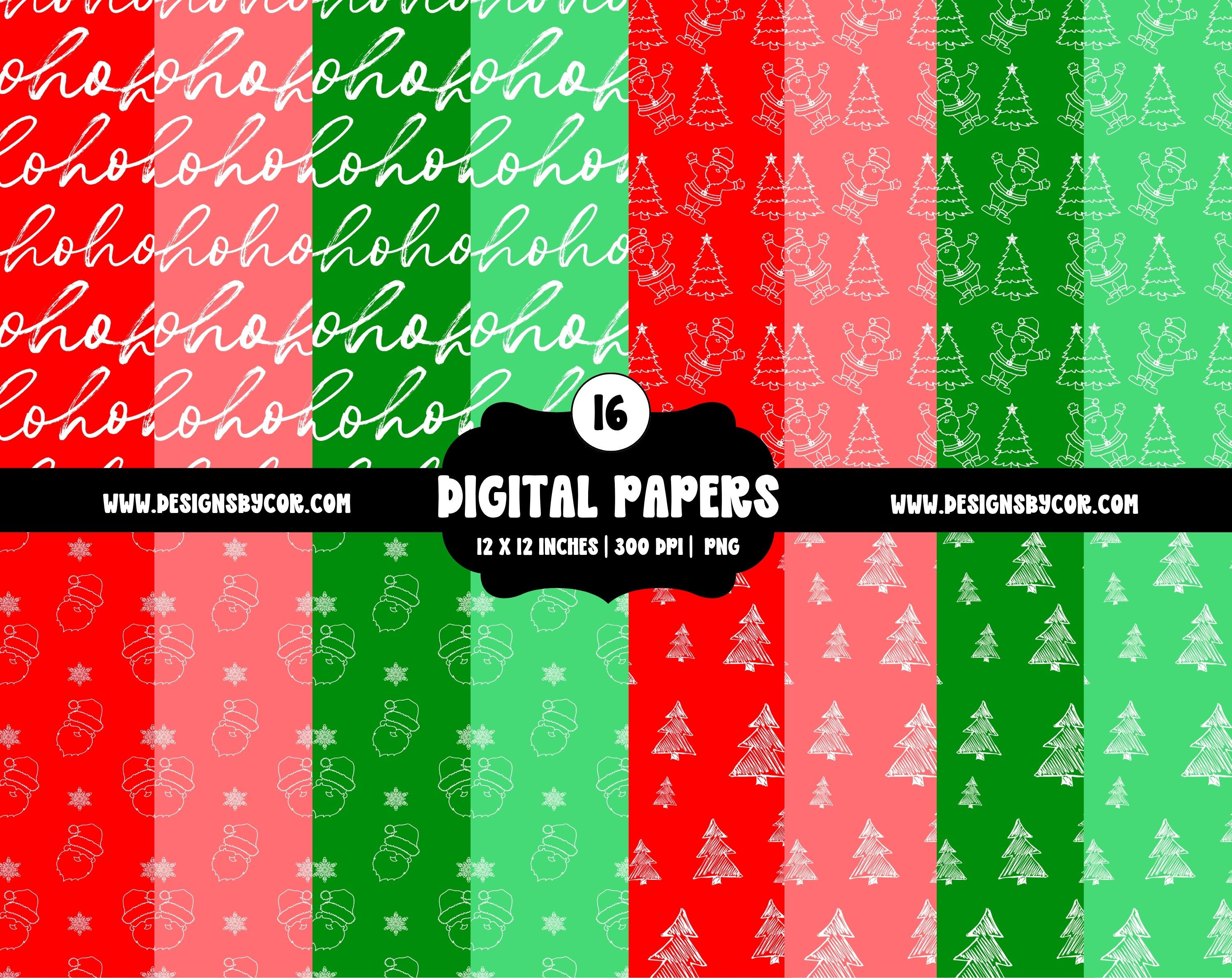 Christmas Digital Paper | Design Elements And Clipart | Digital Download