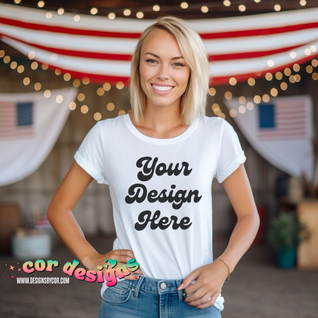 Short Sleeve Mock-Up | 4th Of July | Memorial Day - Digital Download