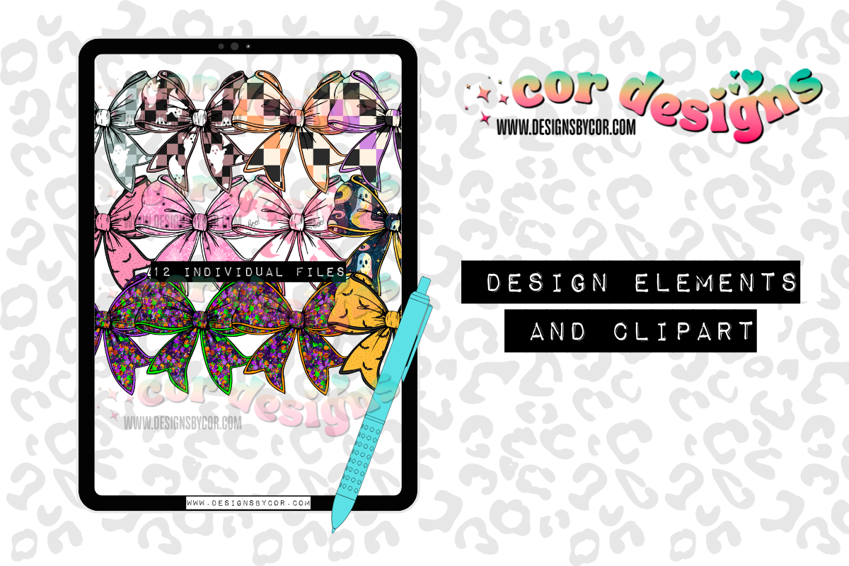 Halloween Bow Bundle | Design Elements And Clipart | Digital Download