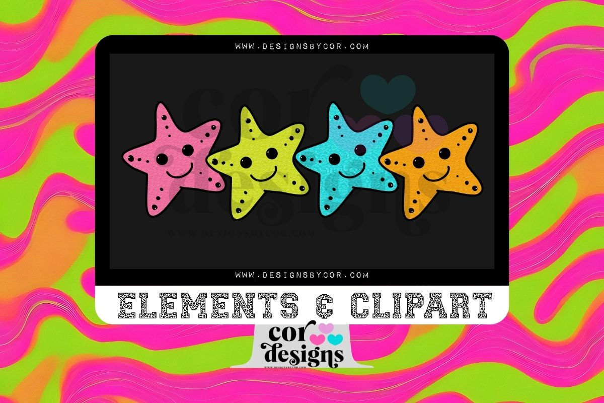 Starfish Bundle | Elements And Clipart | Digital Download