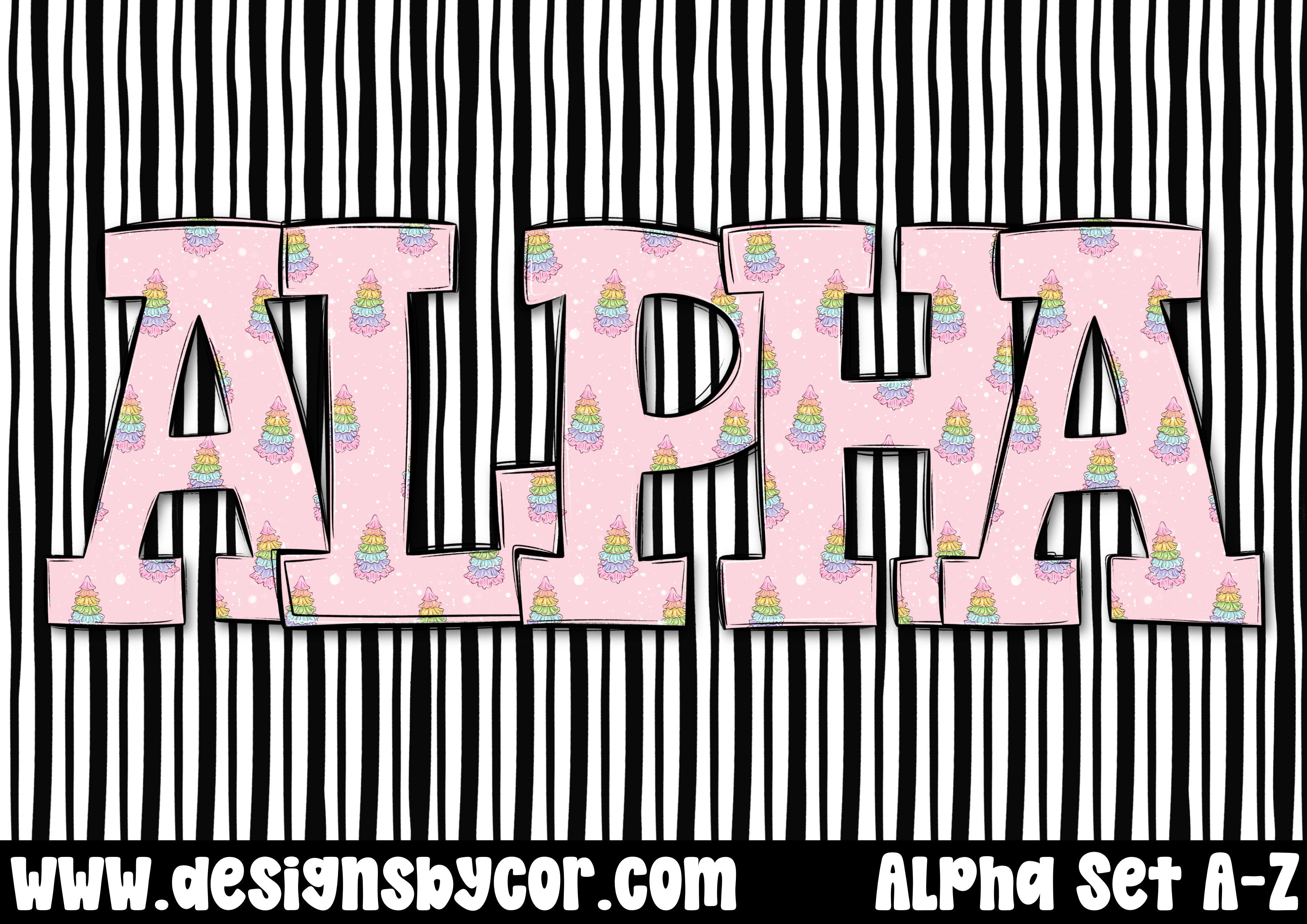 Colorful Christmas Tree Alpha | Letters A-Z | Digital Download