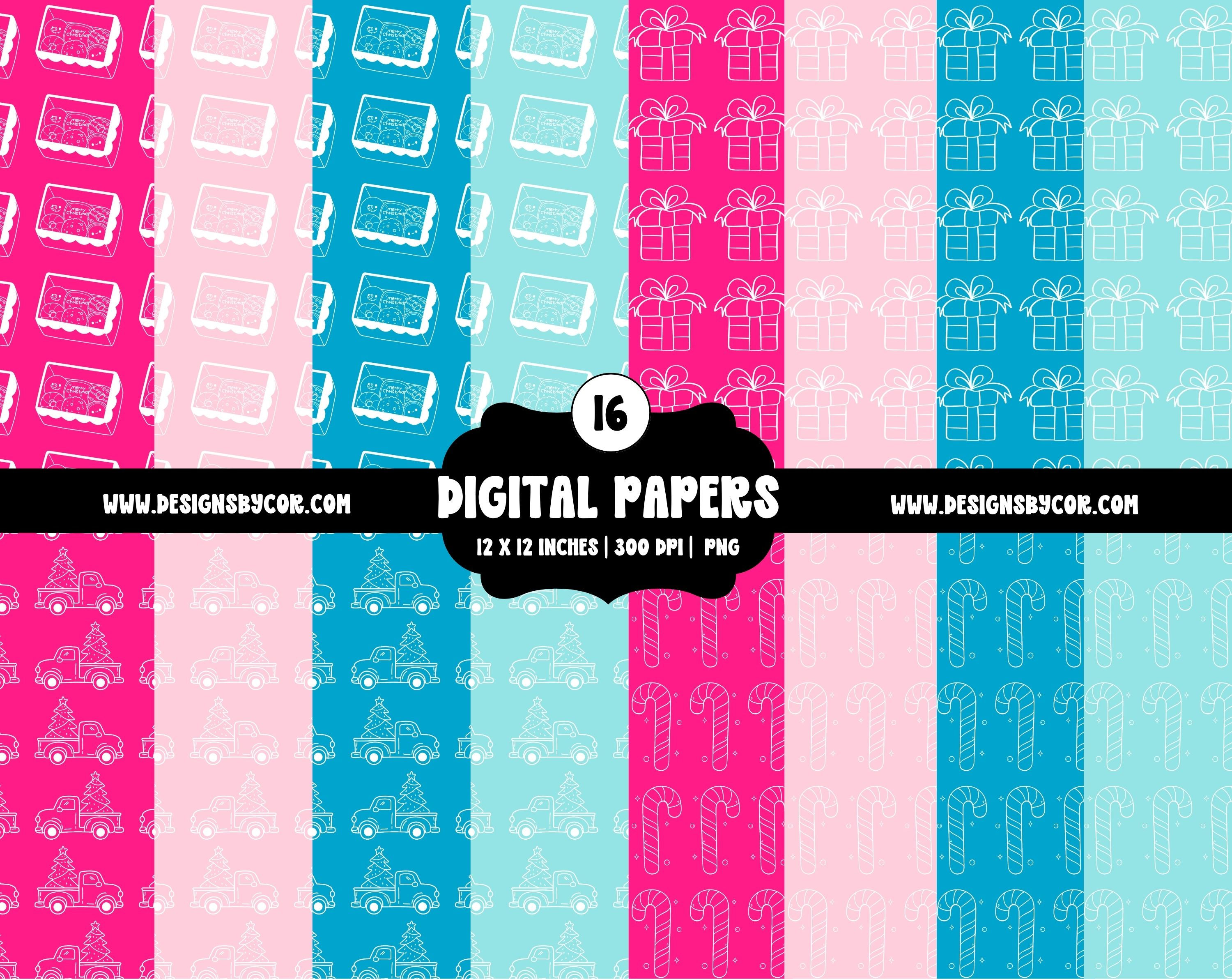 Christmas Digital Paper | Design Elements And Clipart | Digital Download