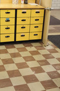 Asbestos floor tiles in the main office at Northstar Elementary School.