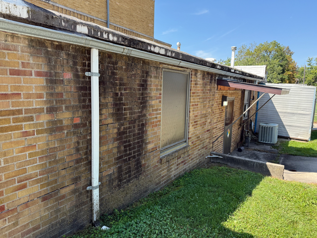 The north entrance at Lamoni Elementary School, which is prone to flooding.