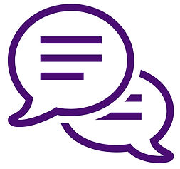 Icon with two speech bubbles