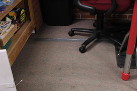 Damaged flooring at Northstar Elementary School.