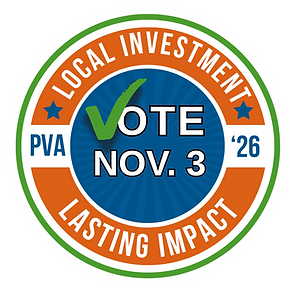 Powhatan County Referendum Logo: "Local Investment, Lasting Impact." Vote November 3.