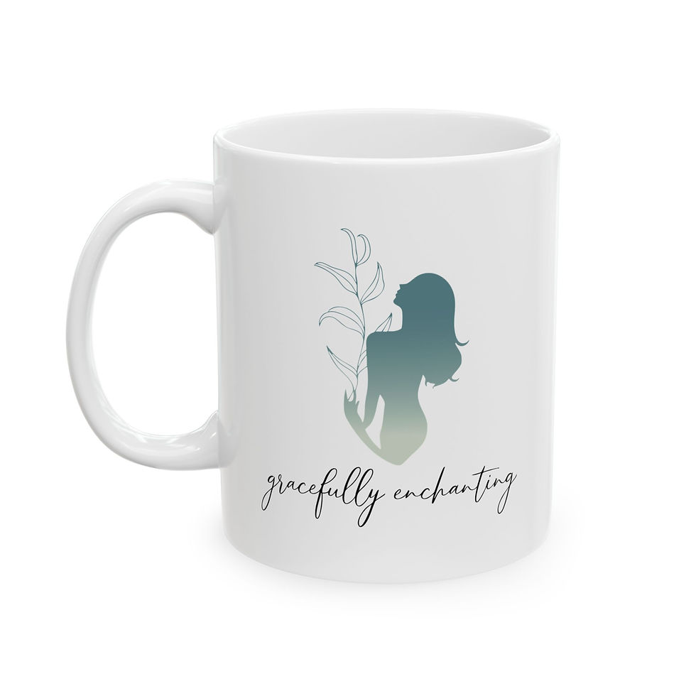 Thumbnail: Mug - Gracefully Enchanting Nourish Your Body and Glow Ceramic Mug (11oz)