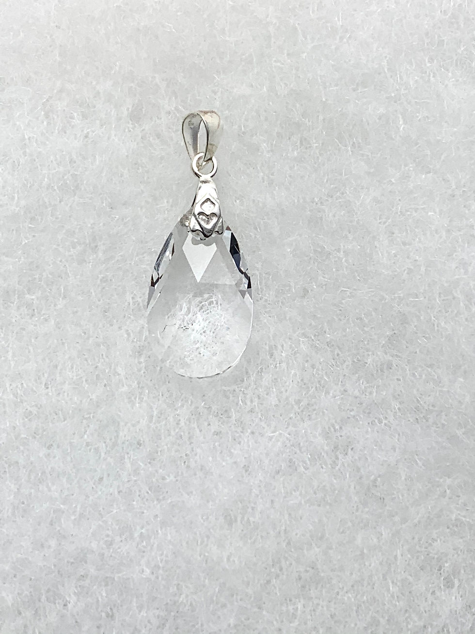 Poire de Swarovski & argent 9.25 #PEND-238A
