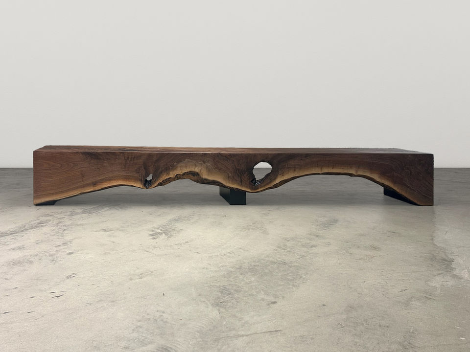 Live edge walnut slab Waterfall bench